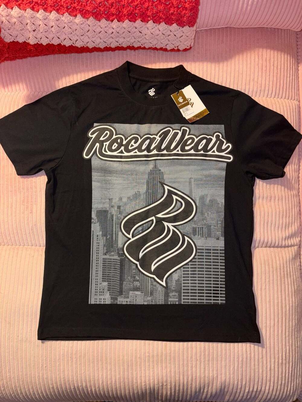 Rocawear Men's New York City Skyline Graphic T-Shirt Black Size Large NWT